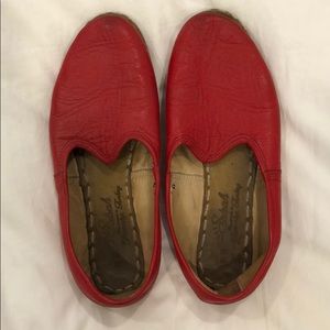 Sabah Red Slip On Flats